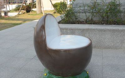 景區廣場玻璃鋼水果椰子靠背美陳戶外景觀桌椅擺件