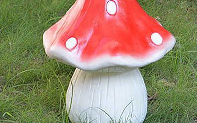 公園蘑菇裝飾品彩繪玻璃鋼材質蘑菇雕塑