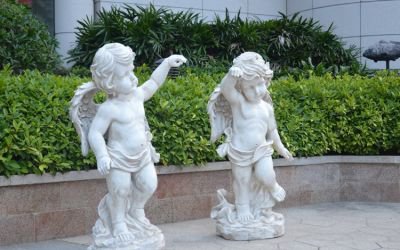 廣場擺放玻璃鋼小天使西方人物雕塑