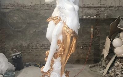 歐式花園玻璃鋼親吻的西方愛神雕塑