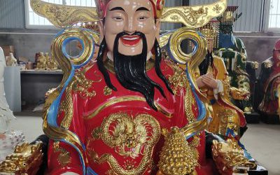 玻璃鋼彩繪家居供奉財(cái)神雕塑