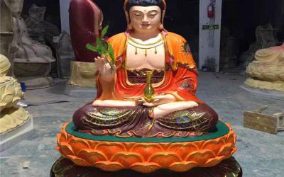 玻璃鋼彩繪寺廟供奉觀音雕塑