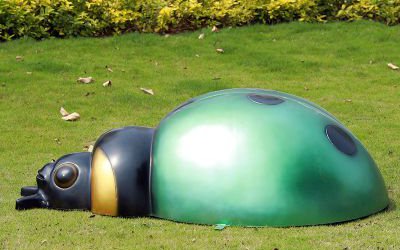 戶外草地玻璃鋼創意瓢蟲雕塑