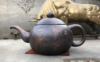 玻璃鋼仿銅公園景區大型天壺雕塑
