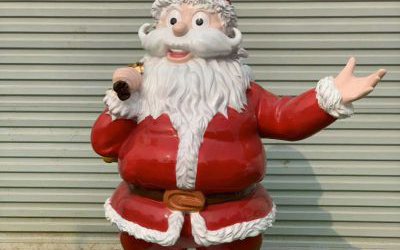 景區玻璃鋼仿真彩繪圣誕老人雕塑