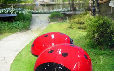 公園景區創意玻璃鋼彩繪七星瓢蟲雕塑