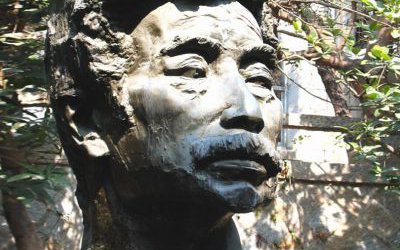 校園名人肖像玻璃鋼魯迅雕塑