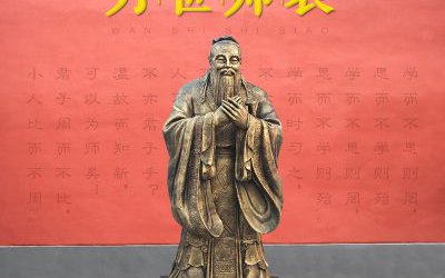 萬世師表仿銅玻璃鋼孔子雕像
