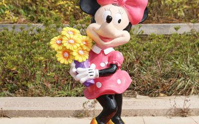 花園游樂場(chǎng)玻璃鋼彩繪卡通米老鼠米妮雕塑