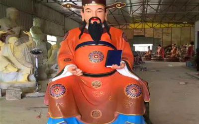 大型寺廟供奉神佛菩薩玻璃鋼財(cái)神雕塑