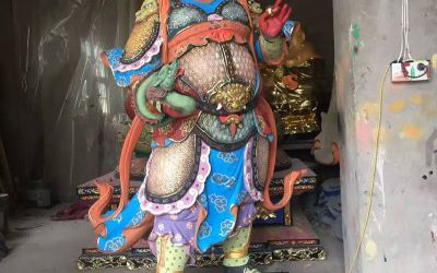 玻璃鋼彩繪戶外景區(qū)四大天王雕塑