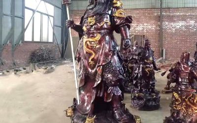 玻璃鋼仿銅創意寺廟景區供奉佛像景觀關公雕塑