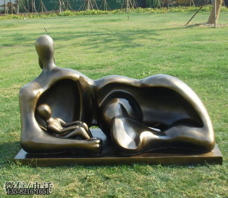 玻璃鋼仿銅抽象母親雕塑 玻璃鋼仿銅抽象母親雕塑